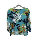 Ruby Rd Tropical 3/4 Sleeve Long Sleeve Beaded Collar Blue VNeck Size XL Photo 2