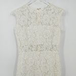 Alexis  Leni Sleeveless‎ Floral-Lace Sheath Dress Size Large Bridal White Photo 4