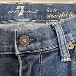 7 For All Mankind  Dark Wash Distressed‎ Lexie Straight Leg Jeans Size 27P EUC Photo 4