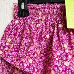 Love Shack Fancy cherry wine ditzy floral tiered mini skirt size small Photo 7