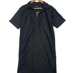 Lauren Ralph Lauren Shirt Dress Womens Small Black Petite Chambray Denim Pockets Photo 0