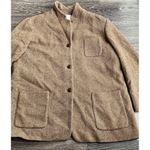 Liz Claiborne Vintage Women’s 14 Tan Charcoal Wool Bl Chunky Tweed Blazer Jacket Photo 2