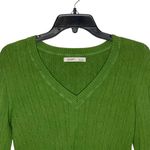 Old Navy  Women Cable Knit Ribbed Long Sleeve Sweater Stretch V-Neck Medium Green Photo 1