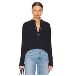 Free People  Cocoa Rib Henley Sweater Size Small Photo 2