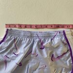 Nike  Dri-Fit Running Shorts L Purple Swoosh Print Lightweight Activewear Photo 3