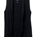 White House | Black Market open front sleeveless Sweater layering top Medium Black Photo 0