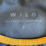 Wilo Australia Sports Bra High Scoop Neck Luxury Charcoal/ Orange Size S #1952 Black Photo 2