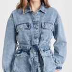 Good American Uniform Cargo Jacket in a light blue denim S/M Photo 0