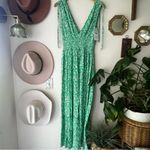 ZARA ditsy floral v neck maxi dress Kelly green Women’s SIZE MEDIUM new Photo 1