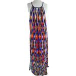 London Times Womens Size 12 Striped Sleeveless Maxi Dress Side Slit Keyhole Photo 7