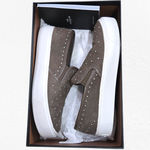 Coach Cameron Studded Suede Slip-On Platform Sneakers Fatigue Brown 5M EU 35 Photo 14