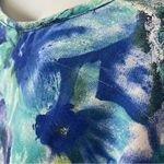 Vintage 90s Babydoll Dress Sleeveless Relaxed Fit Pockets Blue Green Tropical Size L Photo 7