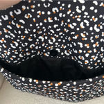 Shade & Shore  XL Black Leopard Cheetah Print Neoprene Zip Beach Pool Tote Bag Photo 2