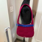 Handmade  in Nepal 100% Wool Felted Purse Shoulder Pink Floral Zip Rose Flower Photo 5