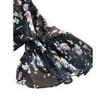 Lauren Ralph Lauren Black Side Tie Floral Bell Sleeve V Neck Wrap Top Medium Pink Photo 3