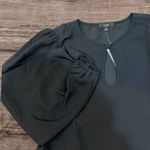 J‎ Crew Womens Blouse Black Size MT Medium Tall Long Sleeve Keyhole Puff Sleeve Photo 0