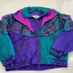 Vintage 1980s J Gallery Purple and Green Light Jacket‎ Size Medium Photo 0
