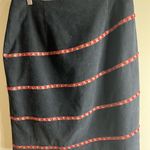 Vintage silk club petites embellished pencil skirt Black Size 12P Photo 1