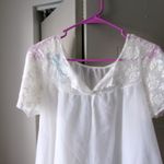 Radcliffe vintage coquette nightgown nightie lingerie bow lace in white/ivory and blue size large. Photo 2