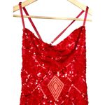 NWT Mandalay Red Sequin High Low Maxi Mermaid Gown Evening Formal Dress Womens 8 Photo 1