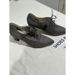 Adrienne Vittadini Womans Gray Suede 6 Pointed Toe Lace Up Shoe Boot Block Heel Photo 1