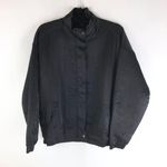 Young Fabulous and Broke NWOT Black Satin Button Down Lined Jacket Size S Photo 0