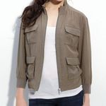 Hinge Nordstrom 100% Silk Bomber zip up jacket size small Photo 0