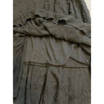 Women's Vintage Goth Victorian Black Krinkled MIDI Skirt Large Photo 2