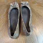 Stuart Weitzman  Shoestring Snakeskin‎ Embossed Flats Tassels Brown Size 6.5 Photo 4