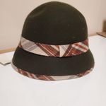 COLOMBINO Wool Plaid Belted Bucket Hat Brown Photo 7