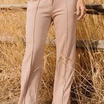 Ivy City Co Drew Cream & Tan Checkered Pants. Brown Size 1X Photo 9