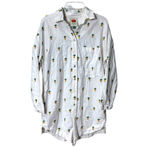 Farm Rio  Linen Embroidered Pineapple Playsuit Shorts Romper White Long Slv XS Photo 1