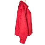 Chico's Chico’s Women’s Red Faux Suede Oversized Button Up Shirt Jacket Size 2 Photo 4