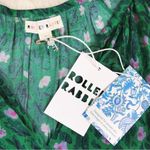 Roller Rabbit Green Floral Long Sleeve Top Peasant Blouse Lucy Size Large New Photo 6