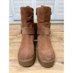 Michael Kors  Perry Suede Moto Boots Luggage Camel Size 7 NWOB Chic Edgy Lug Sole Photo 3