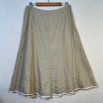 Talbots  VTG Linen Blend Sleeveless Wrap Top & A-Line Skirt White Trim Set Wmn 14 Photo 14