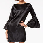 Armani Exchange Black Satin Bell Sleeve Shift Dress Photo 0