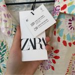ZARA Button Down Shirt L NWT Summer Print Linen Blend Bohemian Photo 11