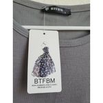 BTFBM New Fashion Dress Women Large Gray Sleeveless Rouched Midi Stretch NWT Size undefined Photo 7