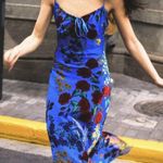 Commense Velvet Floral Appliqué Cami Dress size XL Blue Photo 0