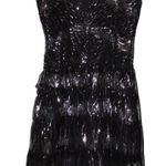 Blondie Nites Women's  by Stacy Sklar Black Silver Sequin Strapless Dress Size 5 Photo 1