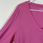 J.Crew  Pink Long-Sleeve Vintage Slub Cotton V-Neck Shirt Size XL EUC #2364 Photo 2
