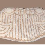 Talon Beaded Evening Clutch Vintage Purse With Mirror & Pearl Closure White Photo 0