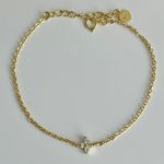 Anthropologie Annika 925 18K Clover Bracelet Photo 3