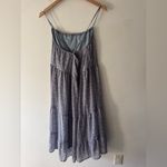 Rokoko Blue Floral Flowy Cottagecore Tiered Maxi Dress Criss Cross Back Photo 3