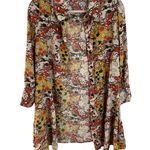 Natural Life  Shirt Dress Floral Retro Womens Size Large Orange Cream Photo 4