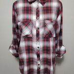 Adam Levine Collection pink & gray plaid roll tab button down size medium Photo 0