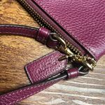 Coach Jes Gallery Pouch Jersey Striped Burgundy & Navy Clutch Wristlet Purse Photo 7