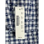 J.Crew Blue White Gingham Plaid Ruffle Eyelet Tie Shoulder Top Blouse Size 4 NWT Photo 5