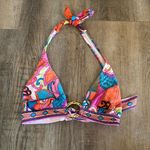 Trina Turk  Bikini Halter Top Multicolor Golden Circle Ring Size 6 Photo 0
